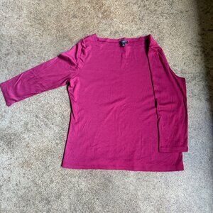 Talbots Magenta 3/4 Sleeve Top